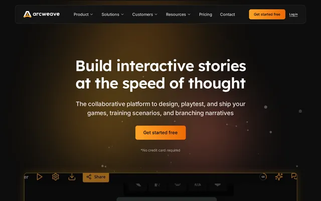 Arcweave website screenshot
