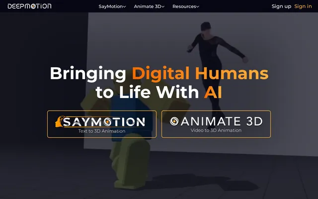 DeepMotion website screenshot