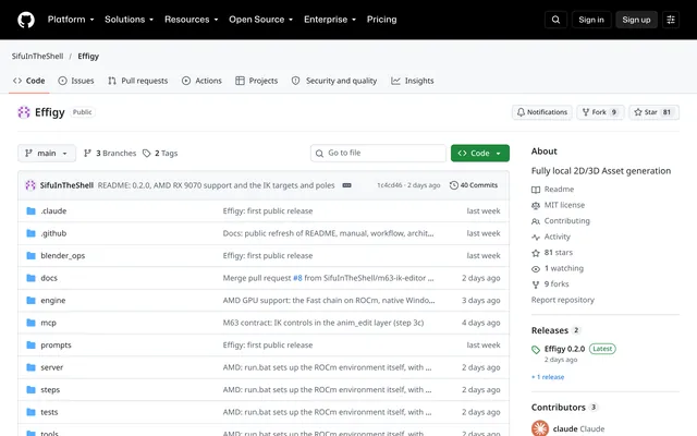 Effigy website screenshot