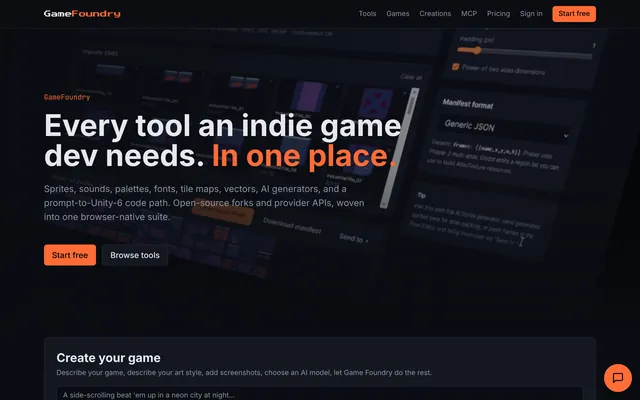 GameFoundry website screenshot