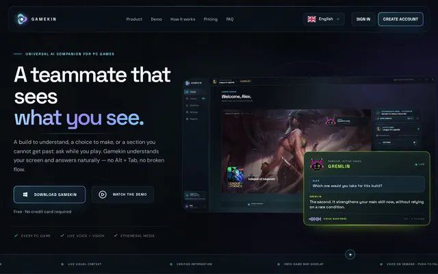 Gamekin website screenshot