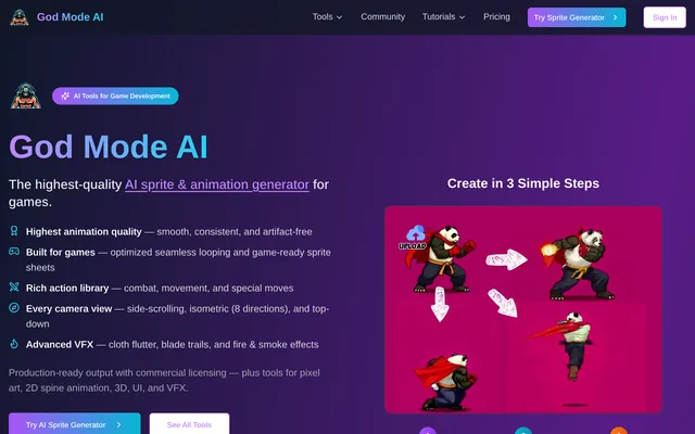 God Mode AI website screenshot