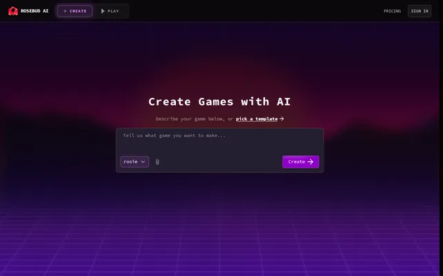 Rosebud AI website screenshot
