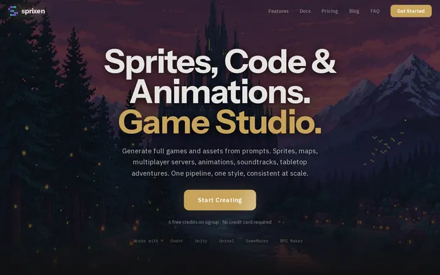 Sprixen website screenshot